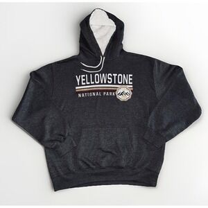 Prairie Mountain XL Retro Gray Yellowstone National Park Hoodie Varsity Applique